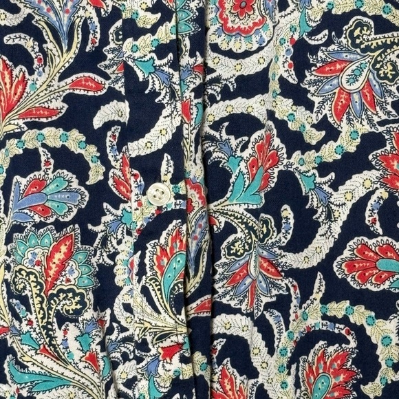 Ralph Lauren Chaps 2X Artsy Mixed up Paisley NO IRON Contrast Cuff L/S Blouse - Picture 5 of 7